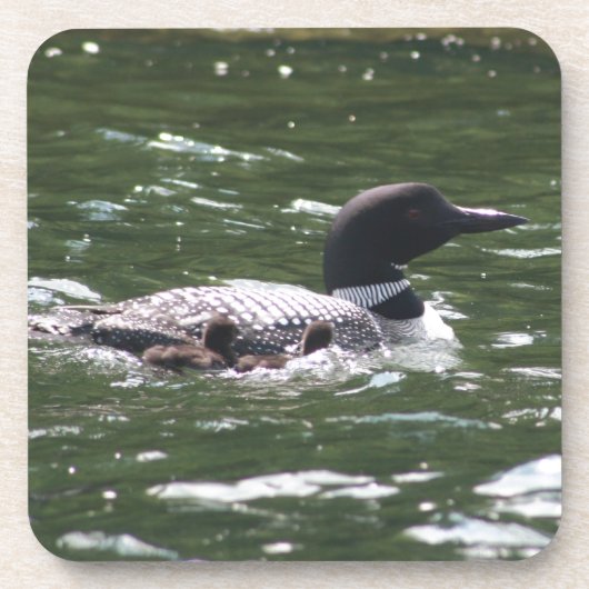Loon met baby's 2 bier onderzetter (Voorkant)