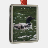 Loon met baby's 2 metalen ornament (Rechts)