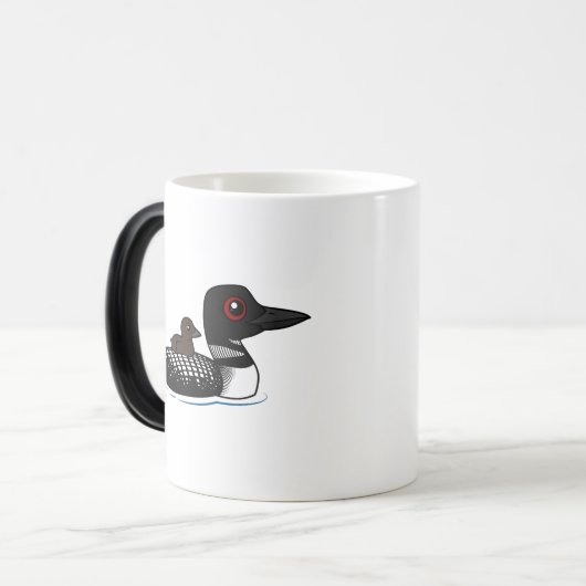 Loon met chick magische mok (Voorkant links)