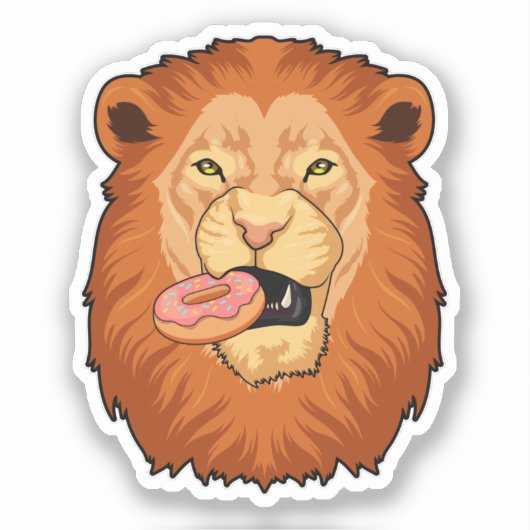 Loon met Donut Sticker (Voorkant)