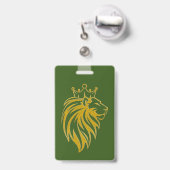 Loon met kroon - gouden stijl 2 badge (Achterkant met intrekbare clip)