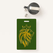 Loon met kroon - gouden stijl 2 badge (Achterkant met intrekbare)