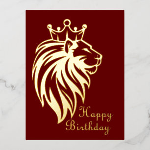 Loon met kroon - gouden stijl 2 folie feestdagen briefkaart