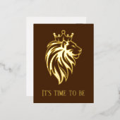 Loon met kroon - gouden stijl 2 folie uitnodiging briefkaart (Voorkant / Achterkant)