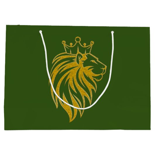 Loon met kroon - gouden stijl 2 groot cadeauzakje (Achterkant)