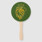 Loon met kroon - gouden stijl 2 handwaaier (Voorkant)