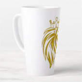 Loon met kroon - gouden stijl 2 latte mok (Linkerhoek)