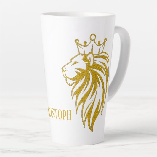 Loon met kroon - gouden stijl 2 latte mok (Rechterhoek)