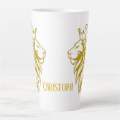 Loon met kroon - gouden stijl 2 latte mok (Voorkant)
