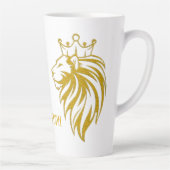 Loon met kroon - gouden stijl 2 latte mok (Rechts)