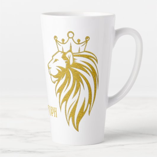 Loon met kroon - gouden stijl 2 latte mok (Rechts)