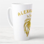 Loon met kroon - gouden stijl 2 latte mok (Linkerhoek)