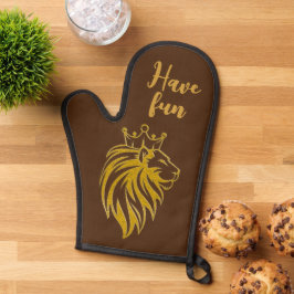 Loon met kroon - gouden stijl 2 ovenwant