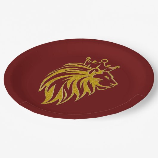 Loon met kroon - gouden stijl 2 papieren bordje (Gekanteld)