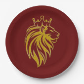 Loon met kroon - gouden stijl 2 papieren bordje (Voorkant)