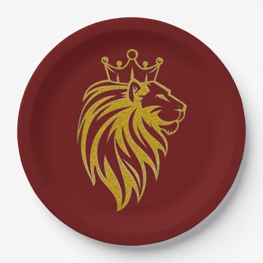 Loon met kroon - gouden stijl 2 papieren bordje (Voorkant)