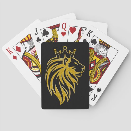 Loon met kroon - gouden stijl 2 pokerkaarten (Achterkant)