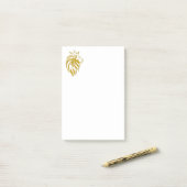 Loon met kroon - gouden stijl 2 post-it® notes (Op bureau)