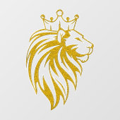 Loon met kroon - gouden stijl 2 raamsticker (Vel)
