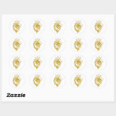 Loon met kroon - gouden stijl 2 ronde sticker (Vel)