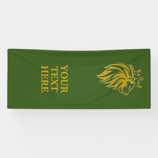 Loon met kroon - gouden stijl 2 spandoek (Horizontaal)