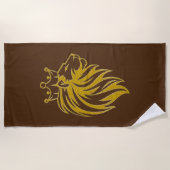 Loon met kroon - gouden stijl 2 strandlaken (Voorkant)