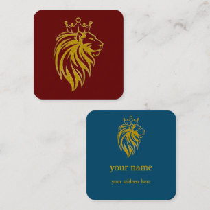 Loon met kroon - gouden stijl 2 vierkante visitekaartje