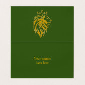 Loon met kroon - gouden stijl 2 visitekaartje (Binnenkant ongevouwen)