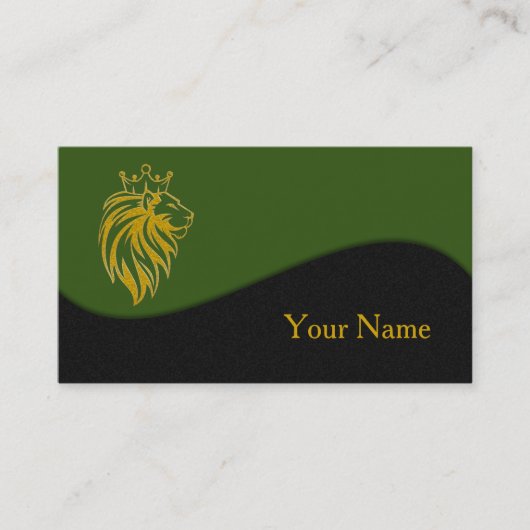 Loon met kroon - gouden stijl 2 visitekaartje (Voorkant)