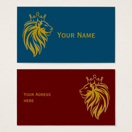 Loon met kroon - gouden stijl 2 visitekaartje (Voorkant /achterkant)