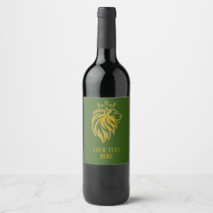 Loon met kroon - gouden stijl 2 wijn etiket