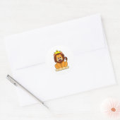 Loon met kroon ronde sticker (Envelop)