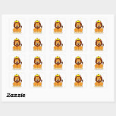 Loon met kroon vierkante sticker (Vel)