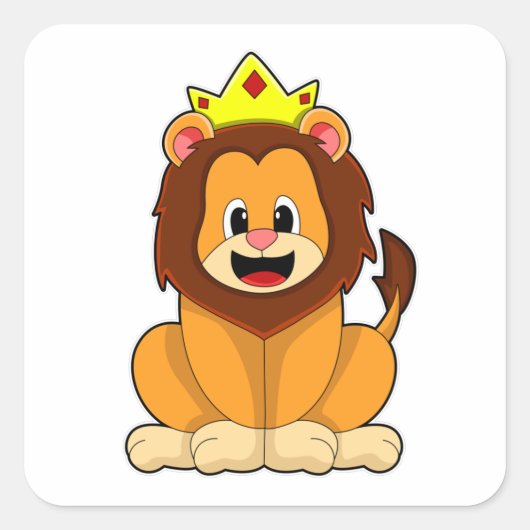 Loon met kroon vierkante sticker (Voorkant)