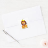 Loon met kroon vierkante sticker (Envelop)