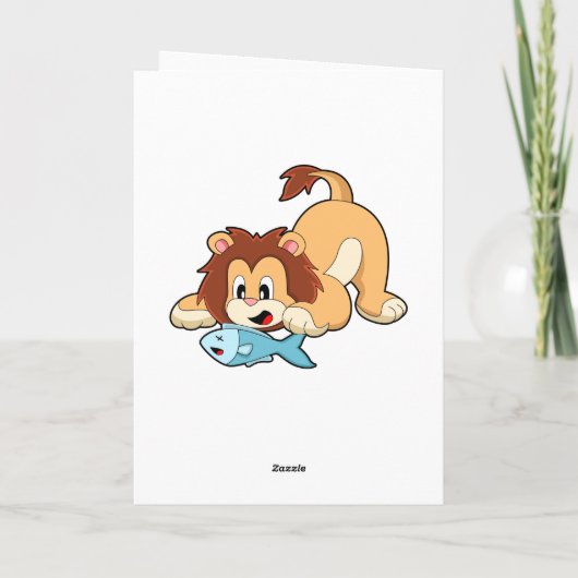 Loon met vis kaart (Achterkant)