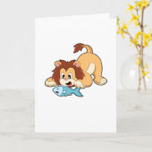 Loon met vis kaart (Gele Bloem)