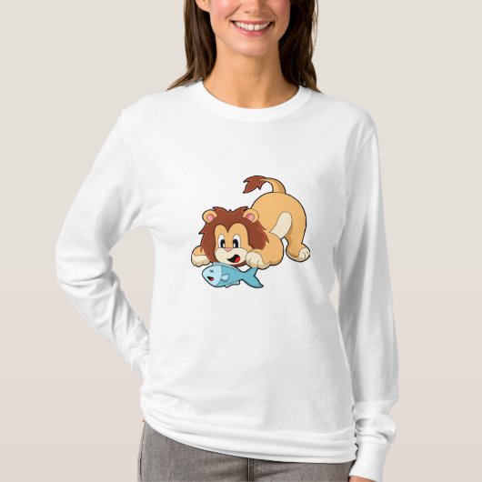 Loon met vis t-shirt (Voorkant)
