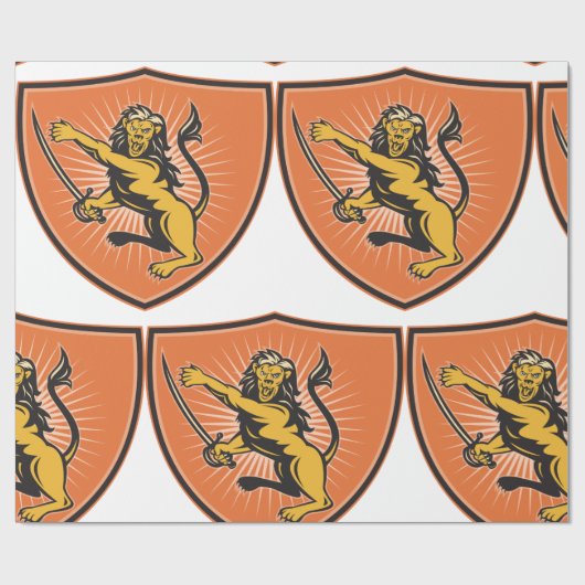 Loon met zwaard cadeaupapier (Vlak)