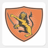 Loon met zwaard vierkante sticker (Voorkant)