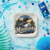 Loon Minnesota Staatsvogel Papieren Bordje (Feest)