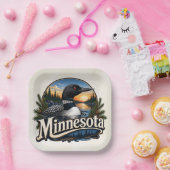 Loon Minnesota Staatsvogel Papieren Bordje (Feest)