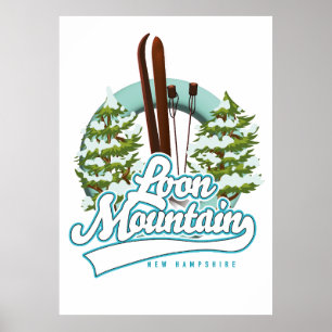 Loon Mountain New Hampshire ski logo Poster