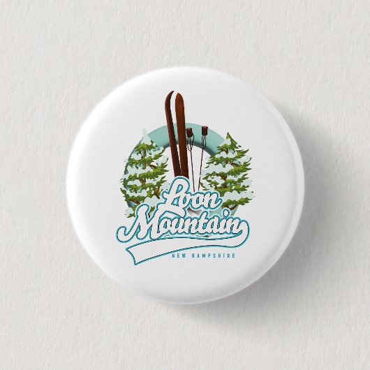 Loon Mountain New Hampshire ski logo Ronde Button 3,2 Cm (Voorkant)