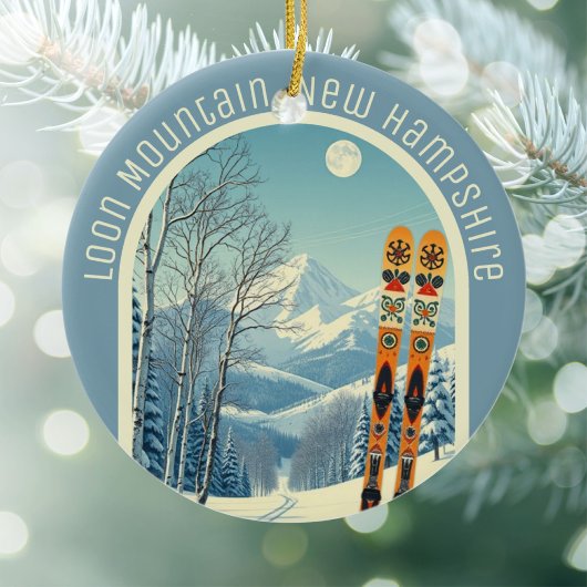Loon Mountain New Hampshire ski souvenir Keramisch Ornament