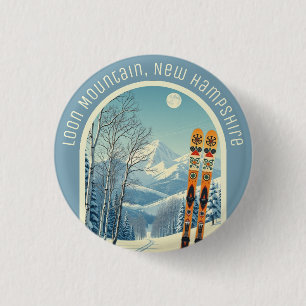 Loon Mountain New Hampshire ski-souvenir Ronde Button 3,2 Cm