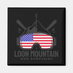Loon Mountain New Hampshire Usa Ski Retro Skien Magneet