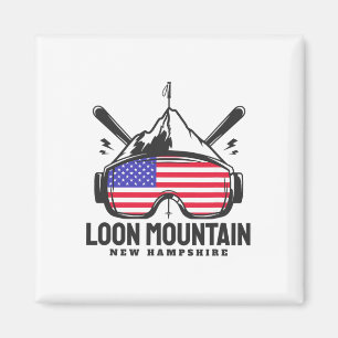 Loon Mountain New Hampshire Usa Ski Retro Skien Magneet