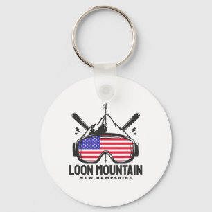 Loon Mountain New Hampshire Usa Ski Retro Skien Sleutelhanger