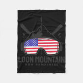 Loon Mountain New Hampshire Usa Ski Retro Skiing Fleece Deken (Voorkant)